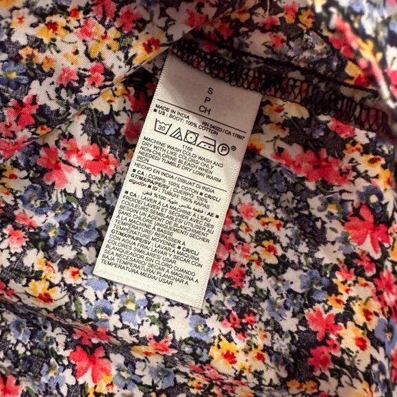 OLD NAVY FLORAL PUFF SLEEVE CROPPED BLOUSE SIZE SMALL - Picture 3 of 7